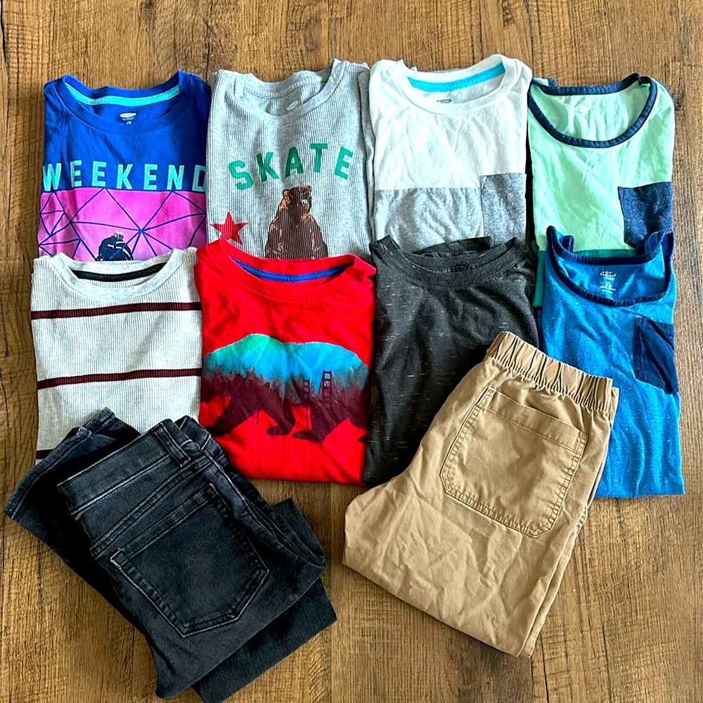 Youth Boys size large 10-12 Old navy tops and bottoms lot
